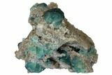 Green Fluorite Crystals on Quartz - China #128564-2